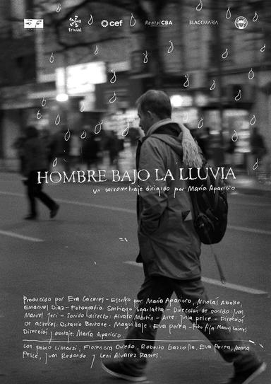 Hombre bajo la lluvia poster