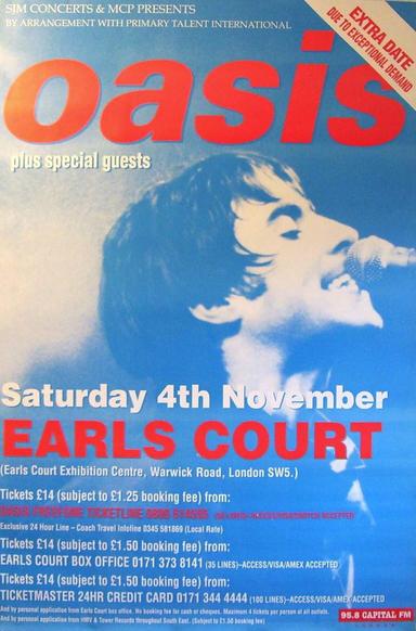 Oasis - Live at Earls Court in 1995 poster