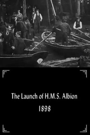 The Launch of H.M.S. Albion poster