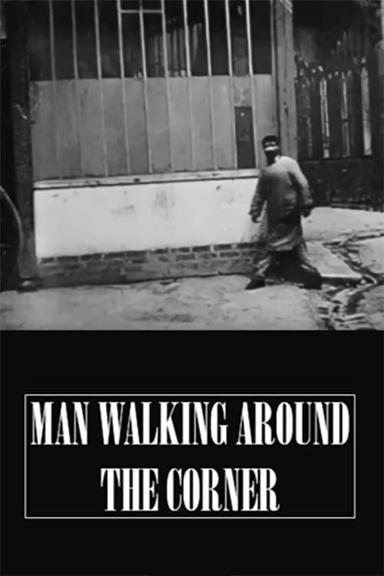 Man Walking Around a Corner poster